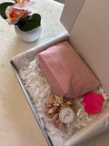 Coffret Rose – Trousse, miroir & chouchou